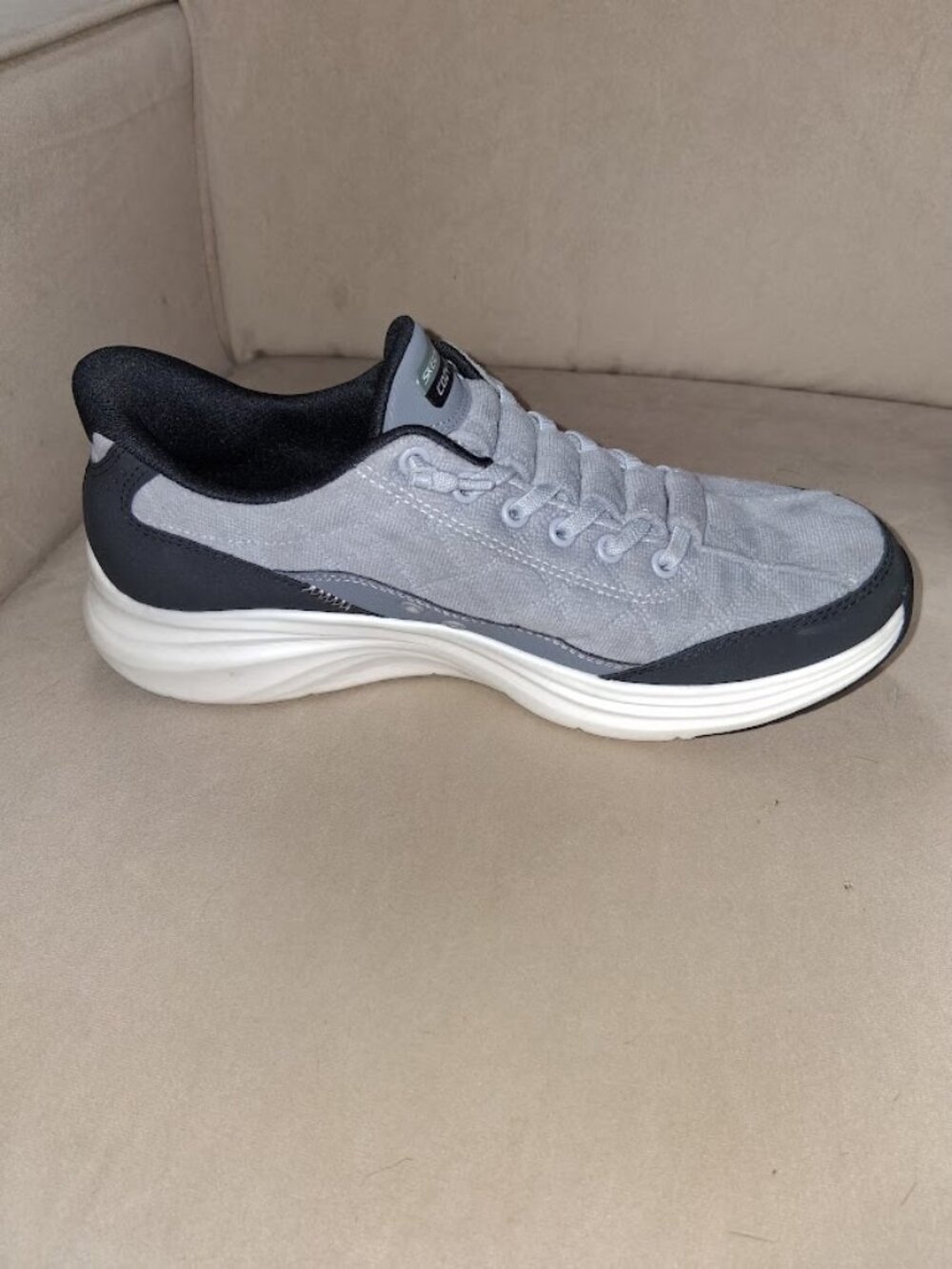 Skechers Women's Cozy Fit Contour Foam Gray Black Slip Ins Sz 8.5 - Picture 5 of 9